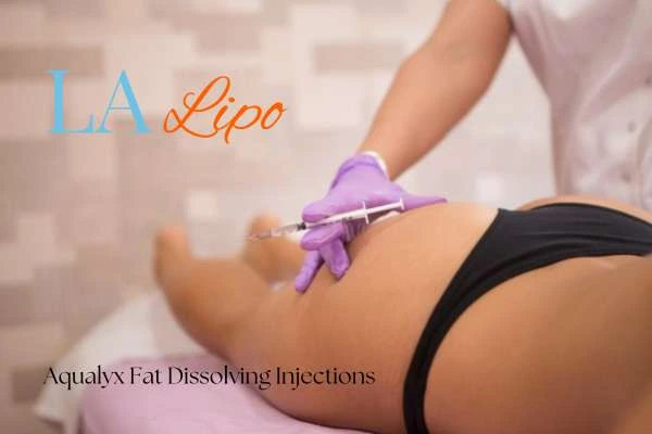 Woman having fat dissolving injections Melton Mowbray on thighs