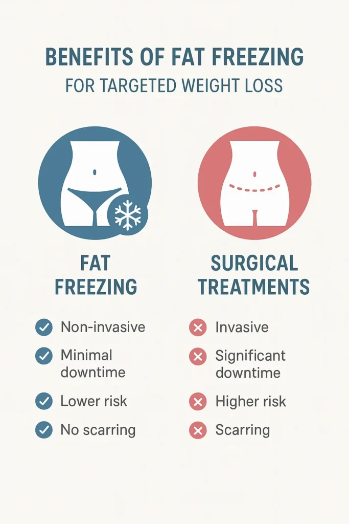 graphic showing the benefits of fat freezing Melton Mowbray