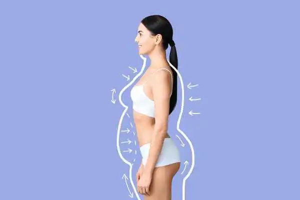 image of woman experiencing fat reduction treatment Melton Mowbray