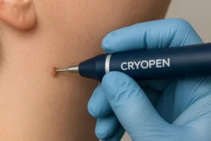 Person receiving skin tag removal Melton Mowbray