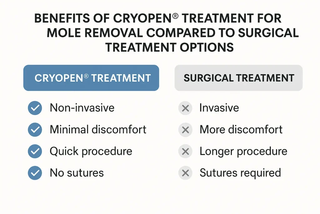 Benefits of facial mole removal Melton Mowbray - call our team today to book a consultation